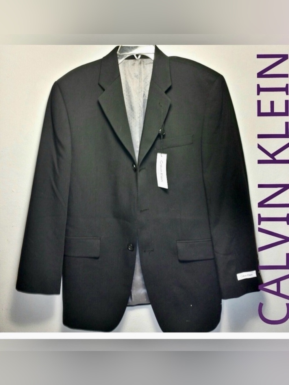 Nwt Calvin Klein Black Men's Two-Button Sport Coat Blazer